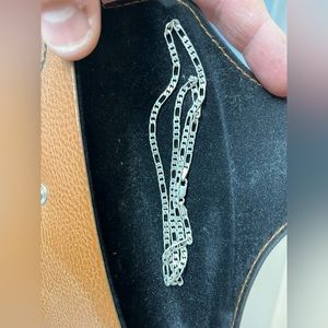 18” Figaro style sterling silver chain